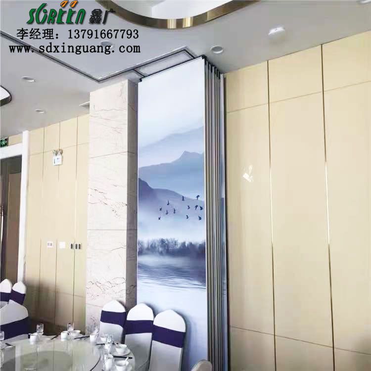 山東酒店活動(dòng)隔斷，吊軌道隔斷工程