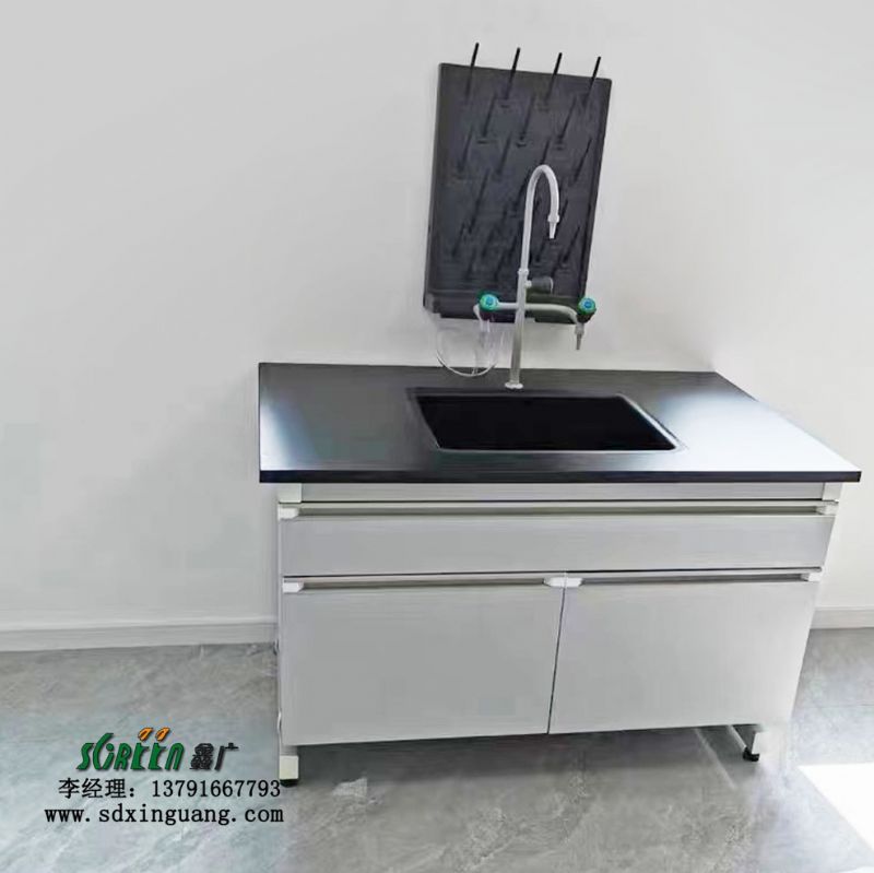 實(shí)驗(yàn)室鋼木實(shí)驗(yàn)臺(tái)耐酸堿pp水槽化驗(yàn)臺(tái)三聯(lián)化驗(yàn)水嘴水盆